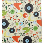 Retro 50's 60's  Mode patroon Douchegordijn (Voorkant)