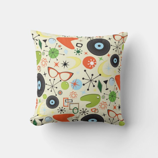 Retro 50's 60's  Mode patroon Kussen (Voorkant)
