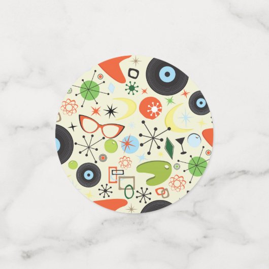 Retro 50's 60's  Mode Pattern Party Confetti (Kleine voorkant)