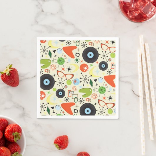 Retro 50's 60's  Mode Pattern Party Servet (Insitu)