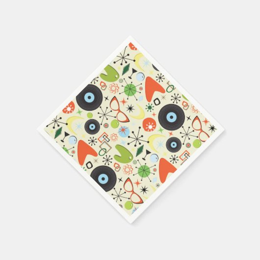 Retro 50's 60's  Mode Pattern Party Servet (Hoek)