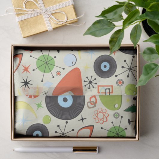 Retro 50's 60's  Mode Pattern Party Tissuepapier (Geschenk)