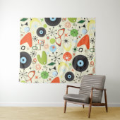 Retro 50's 60's Mode Pattern Party Wandkleed (In Situ (horizontaal))