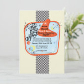 Retro 50's 60's Vintage Housewarming Feest Kaart (Staand voorkant)