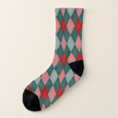 Retro 50s Argyle-afdruksockets Sokken (Links - buitenkant)