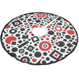 Retro 50s Art Deco Rood Zwart Wit Kerstboom Rok