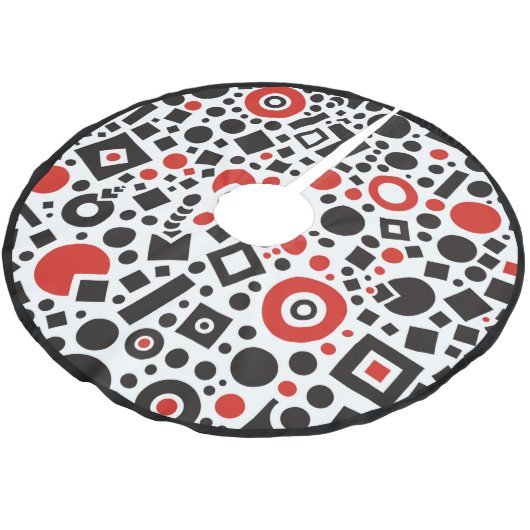 Retro 50s Art Deco Rood Zwart Wit Kerstboom Rok (Gekanteld)