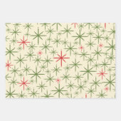 Retro 50s Atomic Christmas Starburst Patronen Inpakpapier Vel (Voorkant 3)