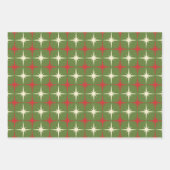 Retro 50s Atomic Christmas Starburst Patronen Inpakpapier Vel (Voorkant 2)