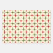 Retro 50s Atomic Christmas Starburst Patronen Inpakpapier Vel (Voorkant)