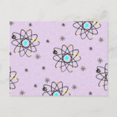 Retro 50s Atomic Print Lavender Apparel & Gifts Briefkaart (Voorkant)