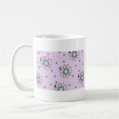 Retro 50s Atomic Print Lavender Apparel & Gifts Koffiemok (Links)