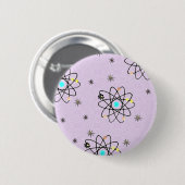 Retro 50s Atomic Print Lavender Apparel & Gifts Ronde Button 5,7 Cm (Voorkant /achterkant)