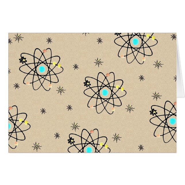 Retro 50s Atomic Print Sand Apparel & Gifts (Voorkant Horizontaal)