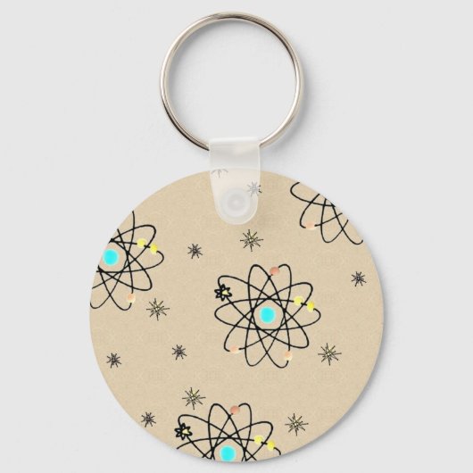 Retro 50s Atomic Print Sand Apparel & Gifts Sleutelhanger (Voorkant)