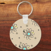 Retro 50s Atomic Print Sand Apparel & Gifts Sleutelhanger (Voorkant)