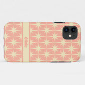 Retro 50s Atomic Star Pattern Blush Cream Case-Mate iPhone Case (Achterkant (horizontaal))
