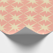 Retro 50s Atomic Star Pattern Blush Pink Cadeaupapier (Hoek)
