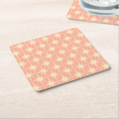 Retro 50s Atomic Star Pattern Blush Pink Kartonnen Onderzetters (Schuin)