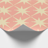 Retro 50s Atomic Star Pattern roze Cadeaupapier (Hoek)