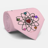 Retro 50s Atomic Valentijn Hearts op Roze Stropdas (Opgerold)
