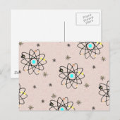 Retro 50s atoomafdrukroze kleding en cadeautjes briefkaart (Voorkant / Achterkant)