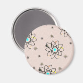 Retro 50s atoomafdrukroze kleding en cadeautjes magneet (Voorkant / Achterkant)