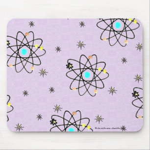 Retro 50s Atoomprint Lavendel Kleding & Cadeaus Muismat