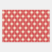 Retro 50s atoomtijdperk kerstastpatronen inpakpapier vel (Voorkant 3)
