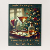 Retro 50s Avoid The Naughty List Christmas Martini Legpuzzel (Verticaal)