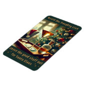 Retro 50s Avoid The Naughty List Christmas Martini Magneet (Linkerzijde)
