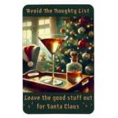 Retro 50s Avoid The Naughty List Christmas Martini Magneet (Verticaal)