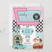 Retro 50s Baby shower Kaart (Voorkant)