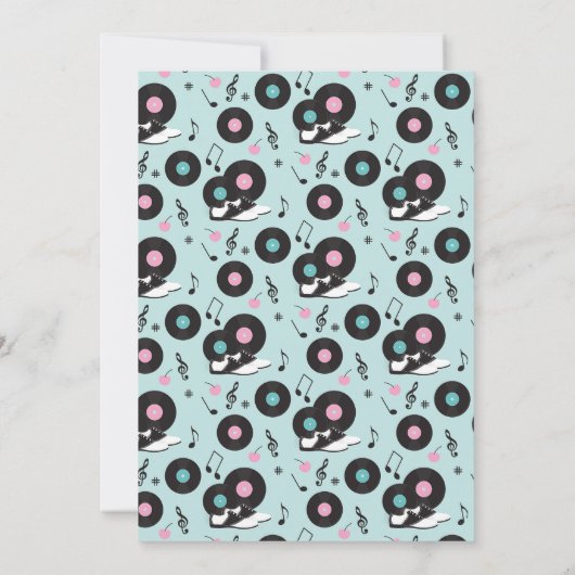 Retro 50s Baby shower Kaart (Achterkant)