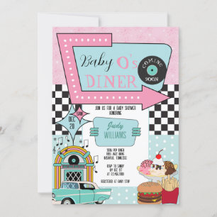 Retro 50s Baby shower Kaart