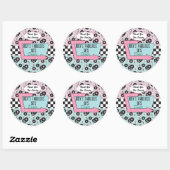 Retro 50s Birthday Party Favor Ronde Sticker (Vel)