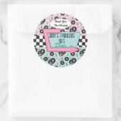 Retro 50s Birthday Party Favor Ronde Sticker (Tas)
