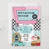 Retro 50s Birthday Party Kaart (Voorkant)