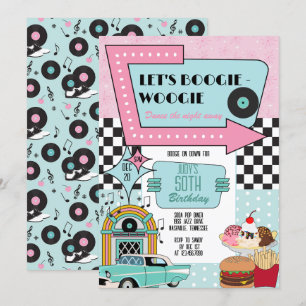 Retro 50s Birthday Party Kaart