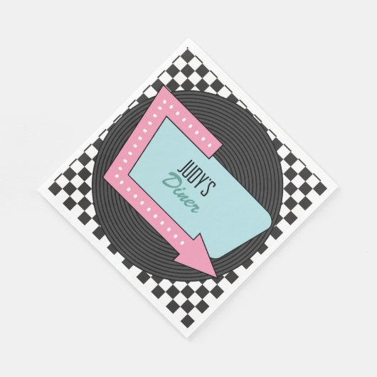 Retro 50s Birthday Party Servet (Hoek)