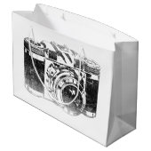 Retro 50's camera groot cadeauzakje (Achterkant Gekanteld)