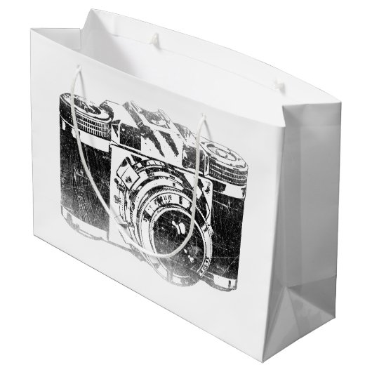 Retro 50's camera groot cadeauzakje (Achterkant Gekanteld)