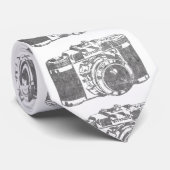 Retro 50's camera stropdas (Opgerold)