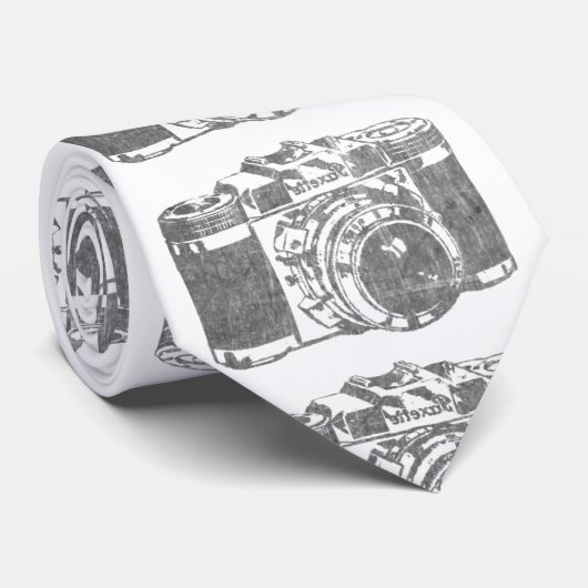 Retro 50's camera stropdas (Opgerold)