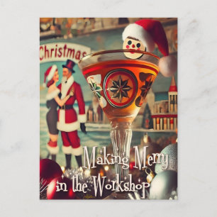 Retro 50s Cocktail maken Kerstworkshop Briefkaart