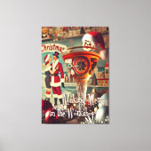 Retro 50s Cocktail Maken Merry Christmas Workshop Canvas Afdruk (Voorkant)