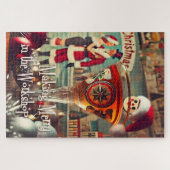 Retro 50s Cocktail Maken Merry Christmas Workshop Legpuzzel (Horizontaal)