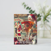 Retro 50s Cocktail Making Merry Christmas Workshop Briefkaart (Staand voorkant)