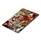 Retro 50s Cocktail Making Merry Christmas Workshop Magneet (Linkerzijde)