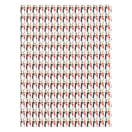 Retro 50s Cocktail Party Couple Rectangle Tafelkleed (Voorkant)